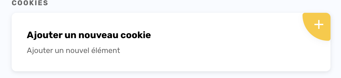 The Add a new cookie button in the Cookies section